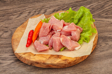 Raw pork meat for cooking