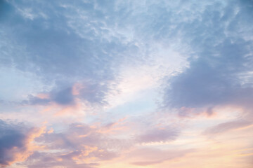 Fototapeta na wymiar Picturesque view of beautiful sky in evening