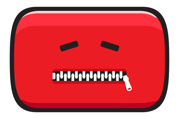 Video Social media icon with zipper on mouth . Censored video content. Vector illustration © Formatoriginal