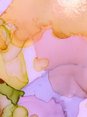 Alcohol Ink. Oil Fluid Artistic Wall. Silk Splash