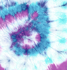Bohemian Shibori Kaleidoscope Hippie.  Dye Swirl Fabric. Ocean Kaleidoscope Hippie. Batik 1960 Art. Apparel Kaleidoscope Hippie.  Old Spiral Tye Background. 60s