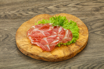 Smoked pork neck slices snack