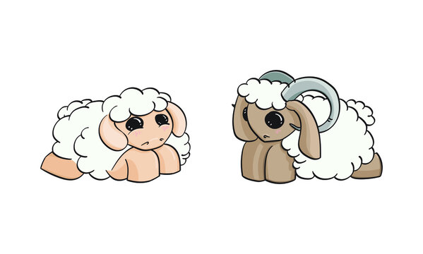 Adorable Cartoon Sheep
