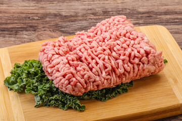 Raw pork minced meat for cooking