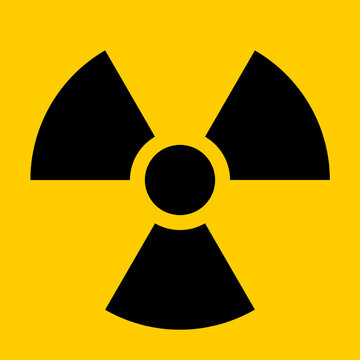 Nuclear Hazard Ionizing Radiation Danger Trefoil Sign Symbol Icon. Vector Image.