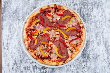 italian pizza on the white plate