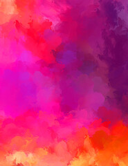 Abstract background of colorful brush strokes. Brushed vibrant wallpaper. Painted artistic creation. Unique and creative illustration.