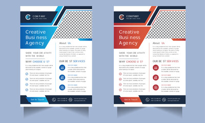 Corporate business flyer design template with modern concept Premium Vector - obrazy, fototapety, plakaty