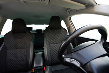 Empty car front seats