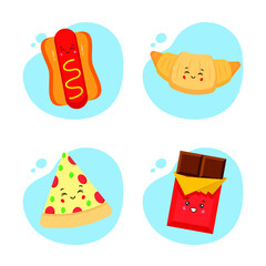 Set of 4 Kawaii Food