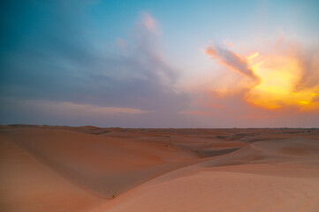 sunset over the desert