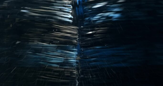 automatic car wash. large machine parts at the car wash. UHD video
