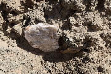 Stone and rock formations in the western desert of Fayoum in Egypt