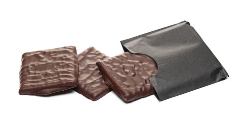 Chocolates with wrapper isolated on white background