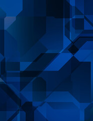 Obraz premium Layers of colorful and vibrant geometrical shapes. Digital illustration of a tech layout. Futuristic design template.