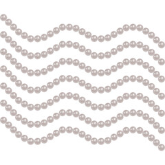 Threads of pearls or Beads. Jewelry. Beautiful background for Festive decoration, vector format