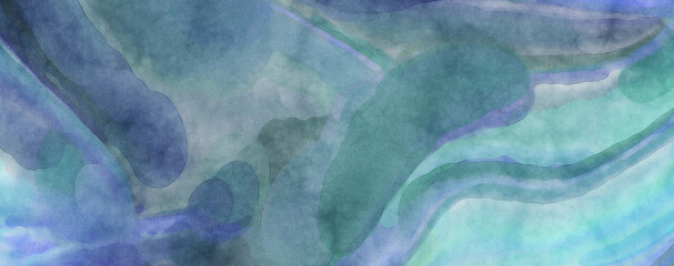 Obraz premium Watercolor abstract painting with pastel colors. Soft color painted illustration of calming composition for poster, wall art, banner, card, book cover or packaging. Modern brush strokes painting.