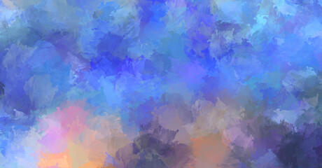 Wall art. Unique and creative illustration. Brush stroked painting. Abstract background of colorful brush strokes. Brushed vibrant wallpaper. Painted artistic creation.