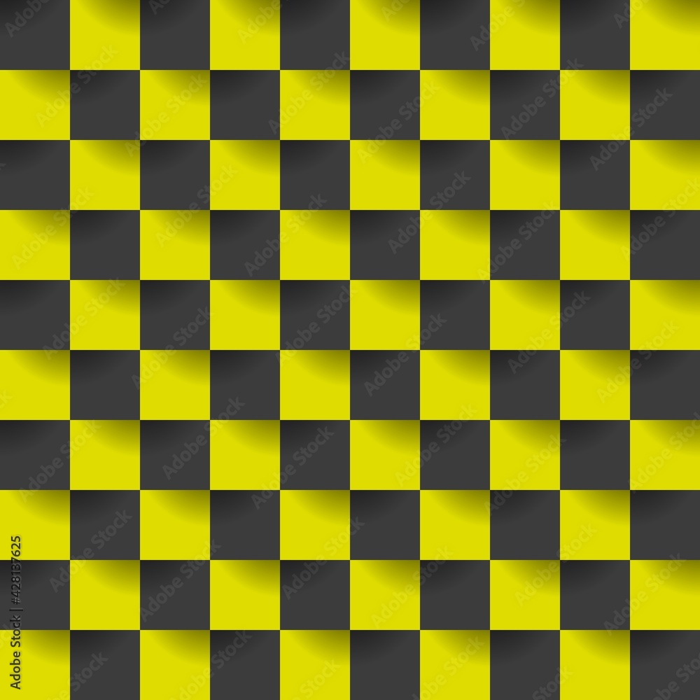 Aufkleber abstract mosaic background with black and yellow squares and seamless pattern. vector