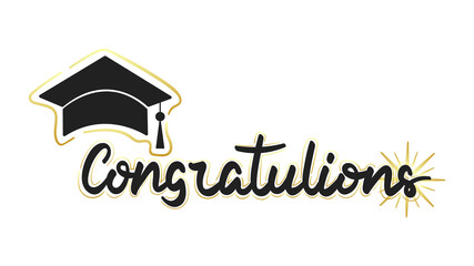 Congratulations Graduates handwriting Class of 2021. Template for graduation design.isolated on white background ,Vector illustration EPS 10