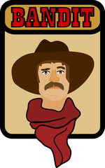 Image of cowboy bandit with hat