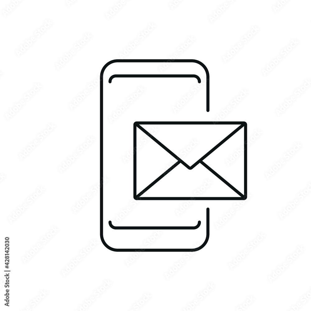 Poster email linear icon. contact us. support service. thin line customizable illustration. contour symbol.