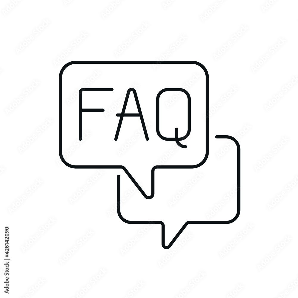 Fototapete faq linear icon. contact us. support service. thin line customizable illustration. contour symbol. v