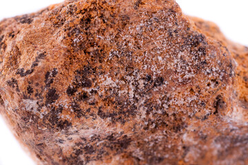 macro mineral stone hemimorphite on a white background