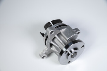 New cooling pump for internal combustion engine of a passenger car on a gray background