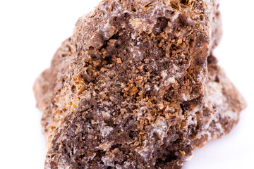macro mineral stone wulfenite on a white background