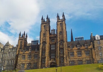 Fototapeta na wymiar Edinburgh univercity. Gothic architecture.