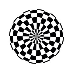 Checkered globe in black and white