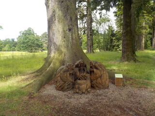 The spectacular Glamis Castle and gardens in summer, Scotland 