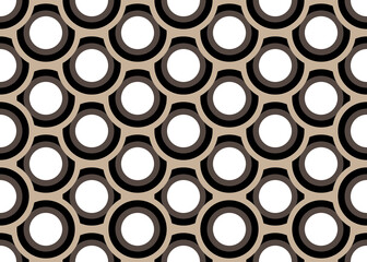 Geometric seamless pattern with rings. Vector graphics and design.