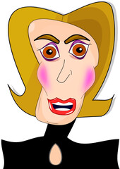 Attractive mature woman with make-up in elegant black outfit