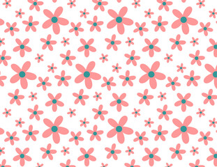 カラフルな草花のパターン　ベクター　背景　