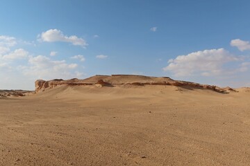 The beautiful sands and rocks formations due to erosion  in Fayoum desert in Egypt