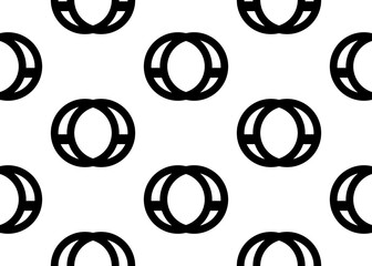 Geometric seamless pattern with rings. Vector graphics and design.
