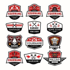 Big Collection Badge,Emblem garage logo design premium.
