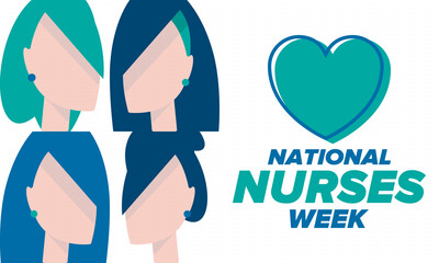National Nurses Week. Thank you nurses. Medical and health care concept. Fighters against viruses and diseases. In honour of the doctors. Celebrated annual in United States. Vector illustration poster