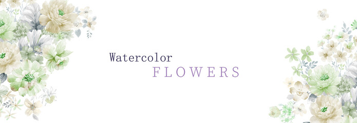 Elegant hand-painted flowers