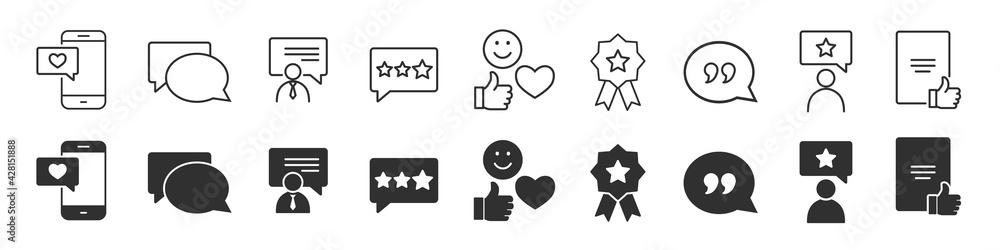 Poster feedback icons collection in two different styles
