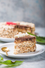 Fruit Cake and Tasty pastry. slice of cake. Raspberry cake. Devils cake. Wedding dessert. Birthday party. Delicious dessert.