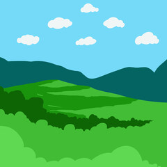 Cartoon Landscape ecology education wallpaper book page design.