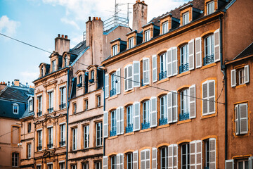 Antique building view in Old Town Metz, France
