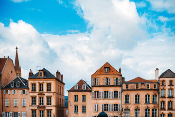 Fototapeta na wymiar Antique building view in Old Town Metz, France