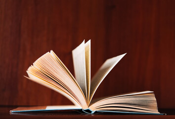 Open book with raised pages. The power of knowledge and wisdom. Place for your text.