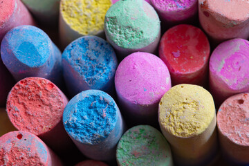 broken colorful chalk background, pattern