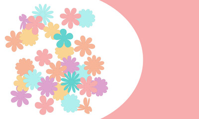 カラフルな小花を使ったイラスト｜Illustration using colorful florets