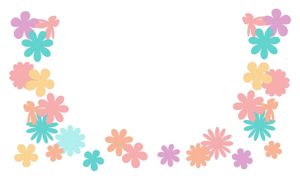 カラフルな小花を使ったイラスト｜Illustration using colorful florets